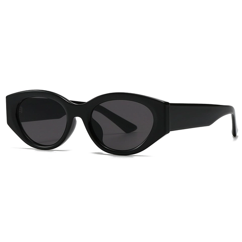 Retro Cat Eye Zonnebril UV400 Bescherming PC Frame Vintage Ovaal Dik Frame Eyewear Trendy Voor Dames Heren