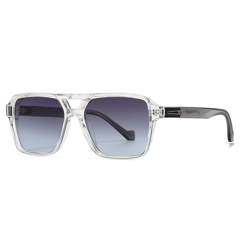 Square Aviator Sonnenbrille Herren Damen UV400 Schutz Retro Großer Rahmen PC Glas Mode Doppelsteg Metalldekoration