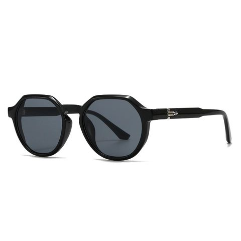 Retro Polygon Sunglasses For Men Women PC Frame UV400 Protection Fashion Square Eyewear With Metal Hinge Decorative