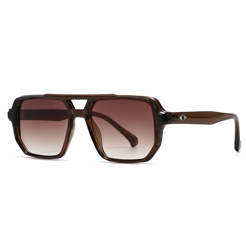 Retro Square Sunglasses Large Frame PC Lens UV400 Double Bridge Vintage Trendy Eyewear For Men Women