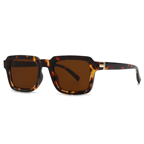 Retro Square Sunglasses PC Frame UV400 Protection Metal Decoration Vintage Trendy Eyewear For Men Women