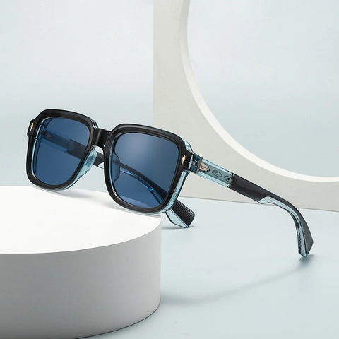Vintage Square Sunglasses UV400 Protection Polarized PC Frame Metal Rivets Fashion Polygonal Eyewear Unisex