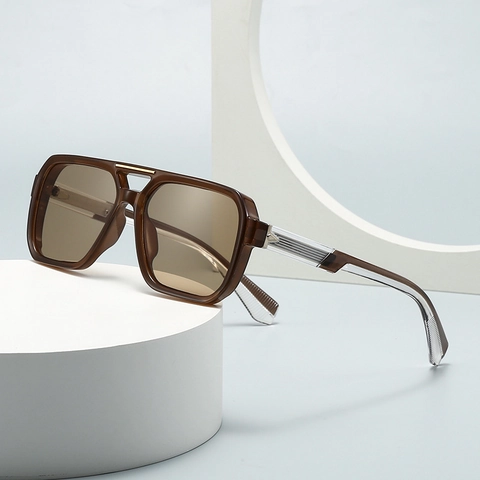 Retro Square Sunglasses Large Frame UV400 Protection PC Frame Metal Decoration Unisex Vintage Outdoor Eyewear