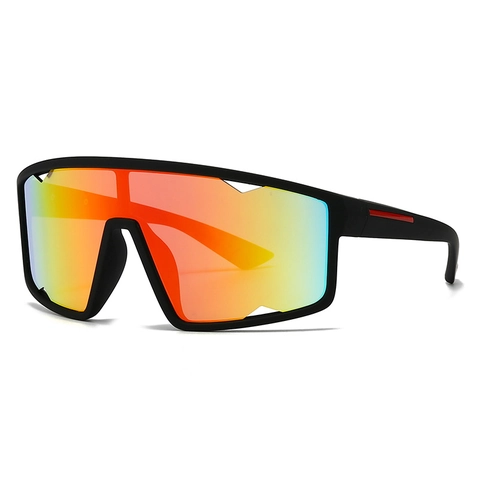 Occhiali Da Sole Shield Oversized Polarizzati UV400 Montura PC Sport All Aperto Ciclismo Guida Retro Uomini Donne
