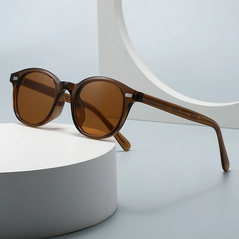 Lunettes De Soleil Rondes Rétro Monture PC Protection UV400 Mode Classique Unisexe Style Streetwear