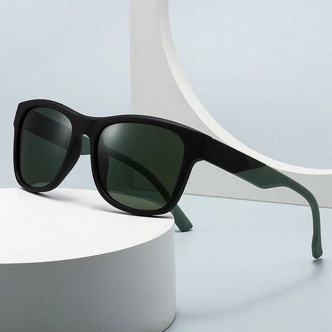 Occhiali Da Sole Polarizzati Quadrati Classici Da Uomo Protezione UV400 Montura PC Aste Geometriche Colorate Accessorio Di Moda Guida