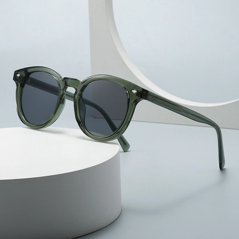 Gafas De Sol Redondas Material PC Protección UV400 Estilo Retro Vintage Gafas Moda Unisex Detalle Remache