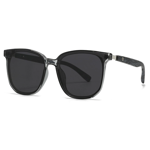 Occhiali Da Sole Polarizzati Alla Moda Protezione UV400 Montatura Occhi Di Gatto Aste In Venatura Del Legno Vintage