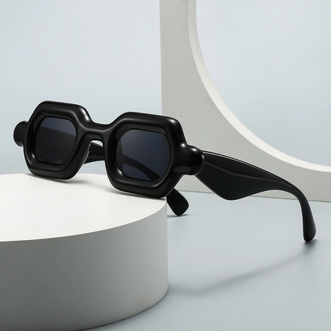 Fashion Square Sunglasses For Women And Men UV400 Protection Retro Thick Plastic Frame Geometric Candy Color Eyewear