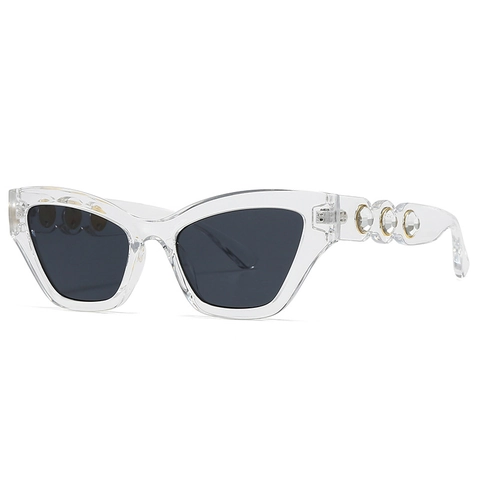Lunettes De Soleil Œil De Chat Monture PC Protection UV400 Décoration Strass Mode Style Vintage Pour Femmes