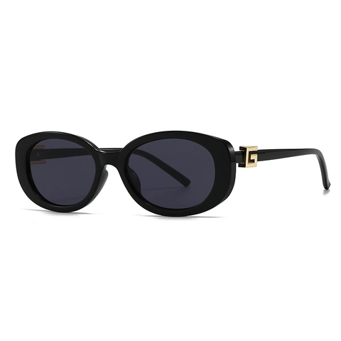 Gafas De Sol Retro Montura Ovalada Mujeres Vintage Estilo De Lujo UV400 Montura PC Decoración De Metal