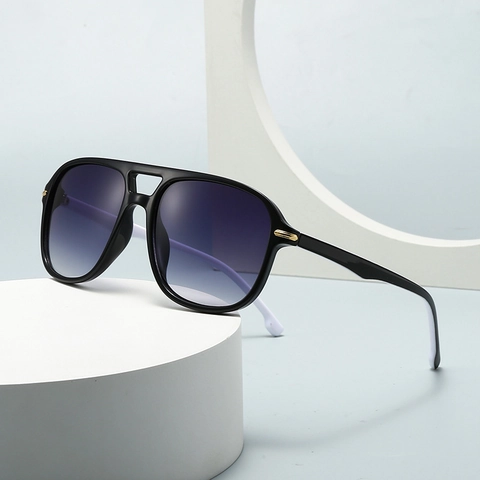 Vintage Aviator Sonnenbrille Für Damen Herren Doppelsteg UV400 Farbverlauf Mode Quadratischer Rahmen Brillen Zubehör