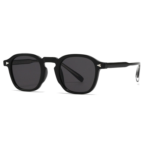 Gafas De Sol Retro Cuadradas Redondas Con Montura De PC Protección UV Moda Street Style Para Hombres Y Mujeres Remache Metal