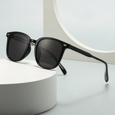 Retro Square Sunglasses UV400 Protection PC Plastic Frame Resin Lens Vintage Trendy Street Style Unisex Outdoor Eyewear