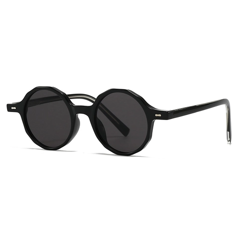 Gafas De Sol Redondas Retro Montura De PC Facetada Geométrica Protección UV400 Vintage Moda Streetwear Unisex