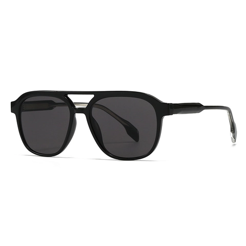 Vintage Aviator Sunglasses Double Bridge Retro Square Frame UV400 Protection Oversized PC Eyewear For Men Women