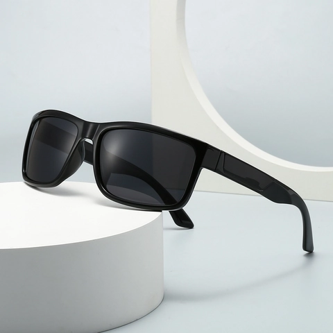 Square Frame Polarized Sunglasses PC Plastic UV400 Protection Trendy Outdoor Driving Travel Eyewear For Men Women