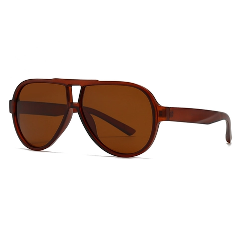 Lunettes De Soleil Aviateur Polarisées Protection UV400 Monture PC Rétro Grand Cadre Mode Moderne Pour Hommes Femmes