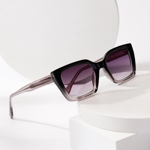 Square Sunglasses UV400 Protection Gradient Lenses Oversized Plastic Metal Frame Fashion Streetwear Men Women