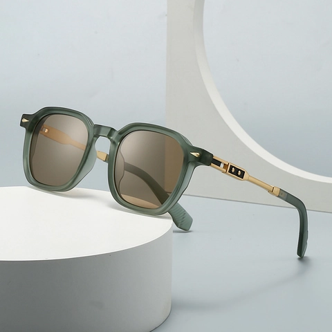 Vintage UV400 Protection Retro Square Sunglasses With PC Lens And Plastic Metal Frame Fashion Eyewear