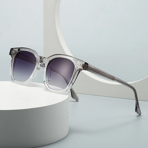 Gafas de Sol Cuadradas Retro Vintage para Mujer Hombre Moda Protección UV400 Lentes Degradadas de Policarbonato Remaches