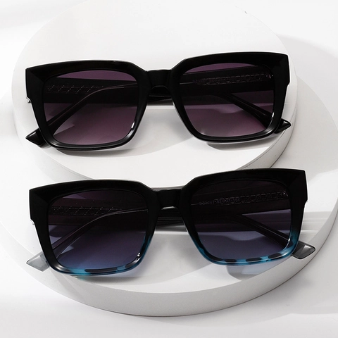 Gafas De Sol Cuadradas Retro Montura Plástico Metal Lentes Degradadas Protección UV Moda Para Hombre Mujer