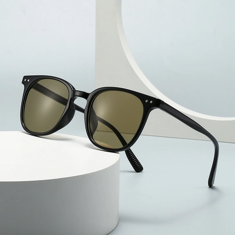 Gafas De Sol Cuadradas Polarizadas Protección UV400 Retro Moda Montura De Plástico Remaches Dobles Para Hombres Mujeres