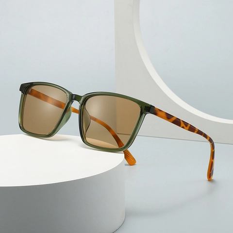 Vintage Vierkante Zonnebril Retro Dubbele Brug UV400 Bescherming Unisex Mode Brillen PC Lens Frame