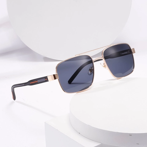 Retro Square Aviator Sunglasses Metal Frame UV Protection Gradient Lens Lightweight Fashion Eyewear For Men Women