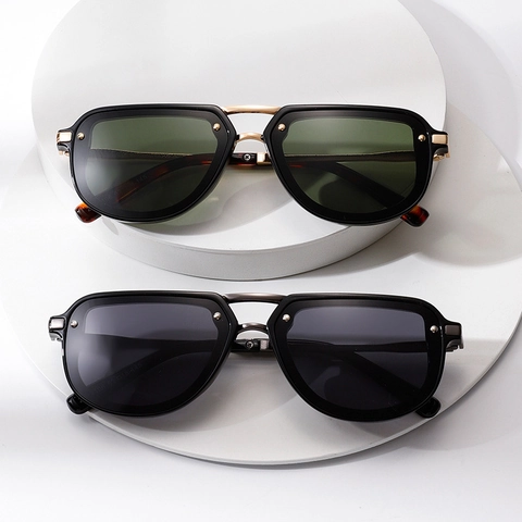 Gafas De Sol Pilot Retro Para Hombres Y Mujeres Protección UV400 Plástico Metal Doble Puente Gafas De Moda Exterior