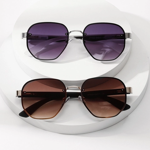 Sonnenbrille Vintage Metall Sechseckrahmen UV400 Schutz Harzlinsen Unisex Trendy Street Style