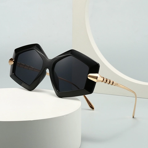 Oversized Hexagonal Sunglasses UV400 Protection PC Metal Frame Square Sun Glasses For Women Men Ins Style Outdoor Fashion Eyewear