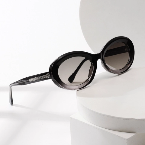 Gafas De Sol Ovaladas Retro Montura De PC Y Decoración Metálica Protección UV400 Estilo Ins Tendencia Unisex