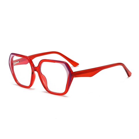 Occhiali Anti Luce Blu Oversize Moda Geometrica Occhio Di Gatto Montatura In Plastica PC Con Cerniere Elastiche Da Donna