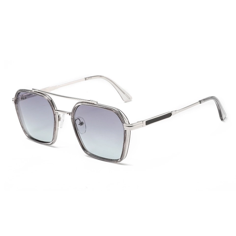 Retro Quadrat Sonnenbrille Metall PC Doppelsteg Rahmen UV400 Verlaufsgläser Trendy Mode Brillen Für Herren Damen