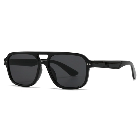Retro Square Flat Top Sunglasses Plastic Frame Polycarbonate Lens UV400 Double Bridge Pilot Style Fashion For Men Women