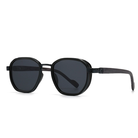 Retro Square Sunglasses Women Men Metal Frame Wood Grain Temples UV400 Protection Gradient Lens Ins Style Luxury Elegant