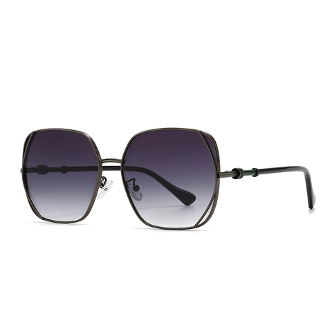 Women Oversized Square Sunglasses Metal Frame PC Gradient Lens UV400 Protection Retro Modern Style Outdoor Eyewear