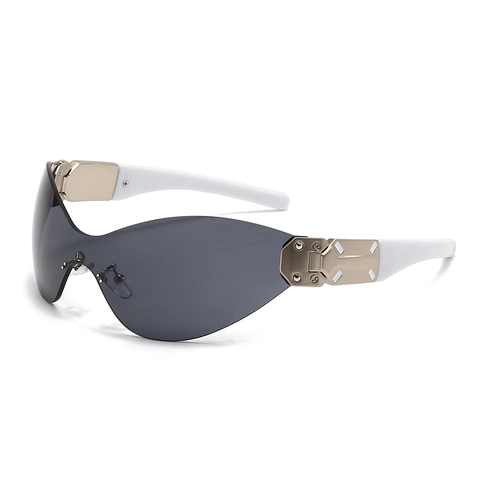Lunettes de Soleil Carrées Masque Fashion Y2K Pour Hommes Femmes Style Industriel Futuriste UV400 Monture PC Verres AC Sport