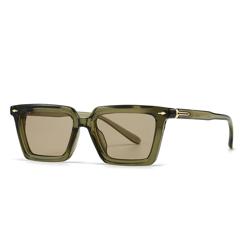Retro Square Sunglasses Women Men PC Frame UV400 Gradient Lens INS Street Style Eyewear Large Frame With Metal Hinge
