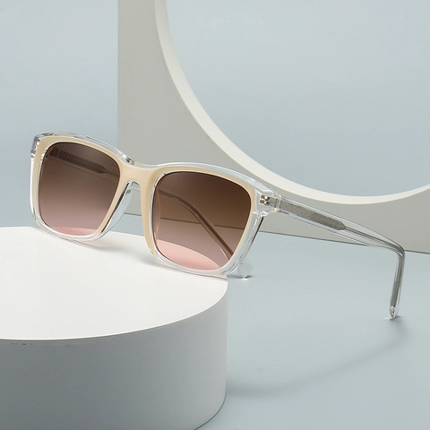 Occhiali Da Sole Donne Quadrati Montatura Grande Plastica TR Montatura Policarbonato Lenti UV400 Protezione Retro Tendenza Stile INS