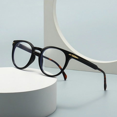 Vintage Round Anti Blue Light Glasses UV400 Sunglasses Men Women Fashion PC Frame Plastic Lens Eyewear