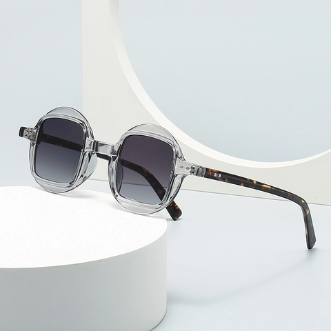 Retro Round Frame Sunglasses Fashion TR Frame UV400 Protection Gradient PC Lens Sunglasses Street Style Casual Eyewear Women Men