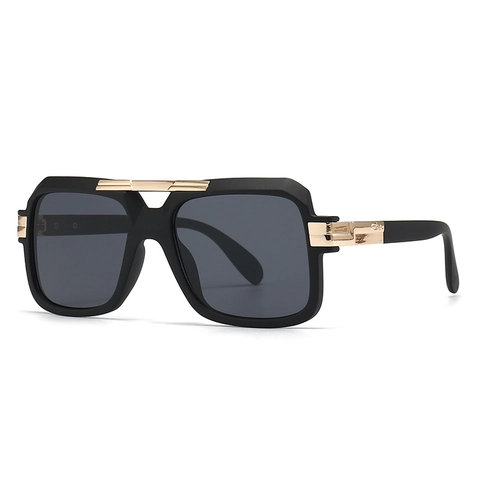 Retro Oversized Square Sunglasses For Men And Women UV400 Protection Gradient PC Lenses Metal Accents Industrial Style