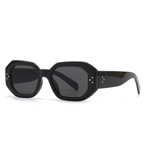 Gafas De Sol Octogonales Retro Montura De PC Gruesa Protección UV400 Moda Geométrica Mujeres Hombres Remaches