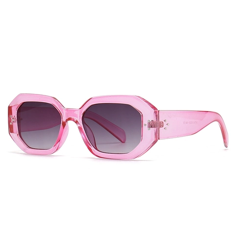 Gafas De Sol Octogonales Retro Montura De PC Gruesa Protección UV400 Moda Geométrica Mujeres Hombres Remaches