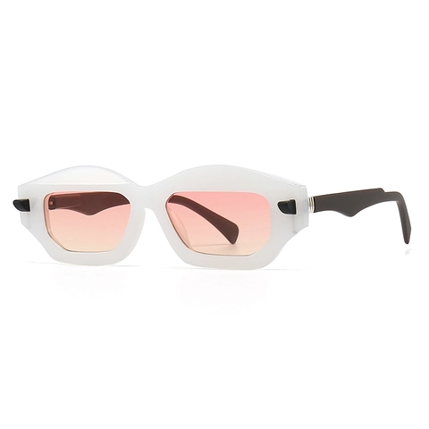 Polygon Sonnenbrille Geometrisch Retro Vintage Kunststoff Dicker Rahmen UV400 Verlauf PC Gläser Trendige Moderne Brille