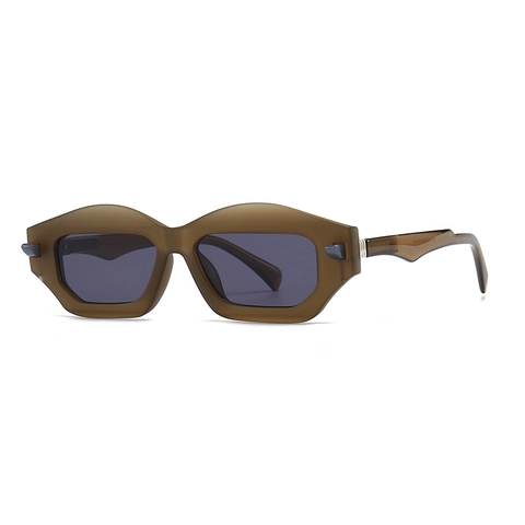 Polygon Sonnenbrille Geometrisch Retro Vintage Kunststoff Dicker Rahmen UV400 Verlauf PC Gläser Trendige Moderne Brille