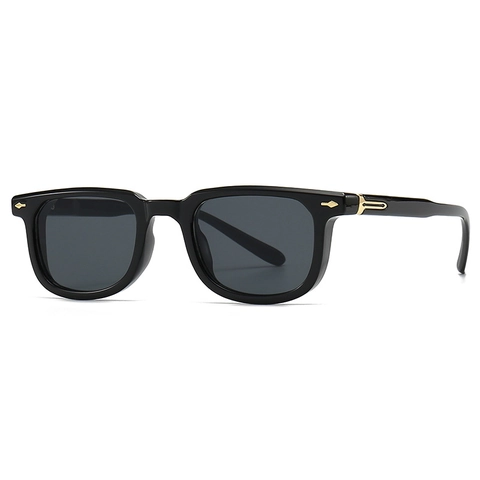 Gafas De Sol Cuadradas Retro Protección UV400 Plástico Remache De Flecha De Metal Vintage Trendy Para Mujer Hombre