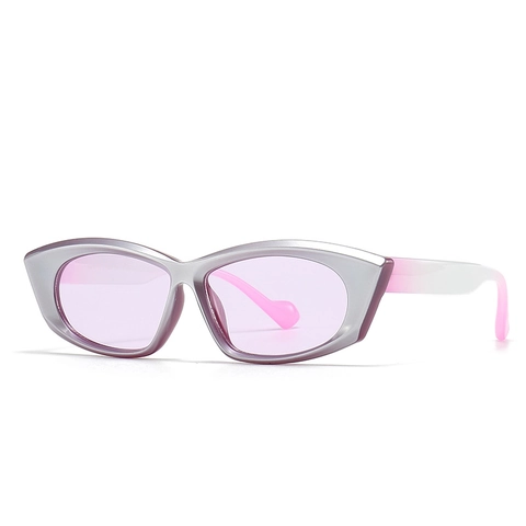 Damen Katzenaugen Sonnenbrille UV400 Schutz Polygonal Geometrisch Kunststoffrahmen Vintage Retro Trendy Outdoor Brille